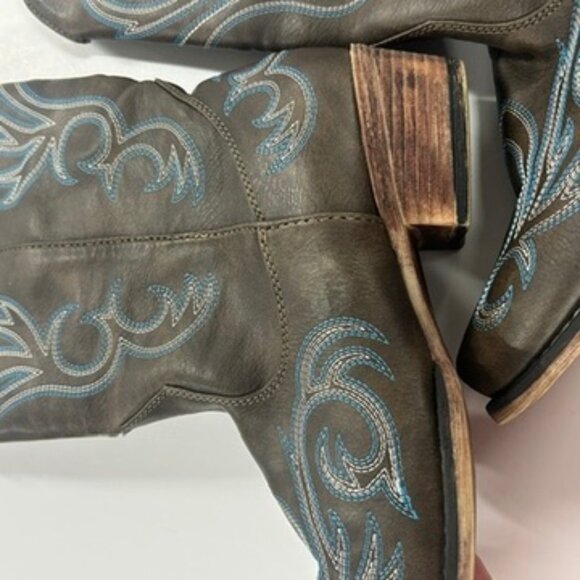 Women’s Roper western Cowboy Boots  – Blue Embroidered Boot size 9.5 - Picture 4 of 9